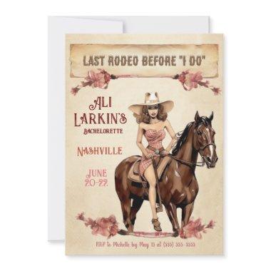 Last Rodeo Western Bachelorette Party Invitations