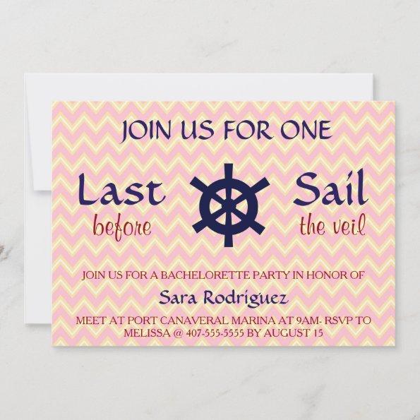 Last Sail Before The Veil Bachelorette Invitations