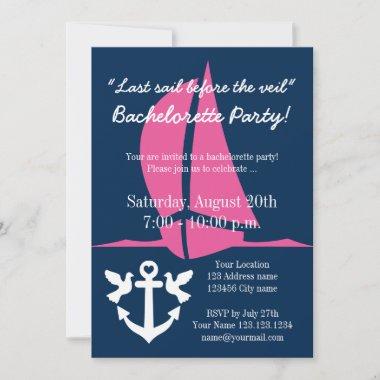 LAST SAIL BEFORE THE VEIL bridal party invitations