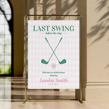 Last swing before the Ring Golf Bridal Shower Foam Board