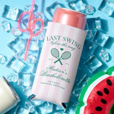 Last Swing Before The Ring Retro Tennis Bach Seltzer Can Cooler
