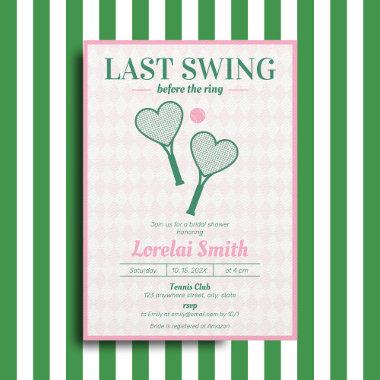 Last swing before the Ring Tennis Bridal Shower Invitations