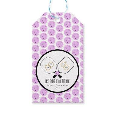 Last Swing Before the Ring Wedding Pickleball Gift Tags