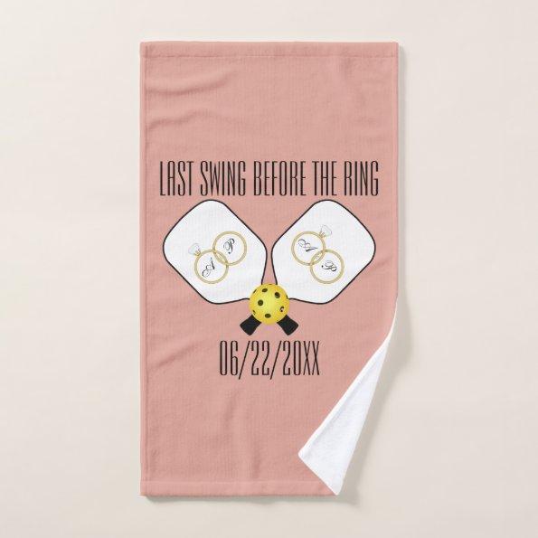 Last Swing Before the Ring Wedding Pickleball Hand Towel