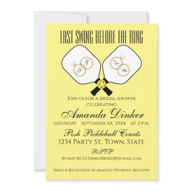 Last Swing Before the Ring Wedding Pickleball Invi Invitations