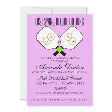 Last Swing Before the Ring Wedding Pickleball Invitations