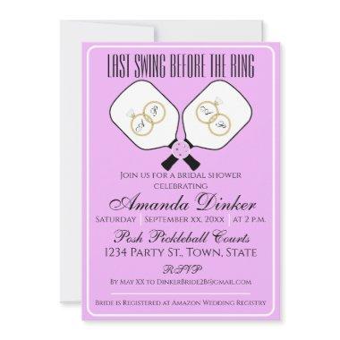 Last Swing Before the Ring Wedding Pickleball Invitations