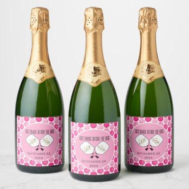 Last Swing Before the Ring Wedding Pickleball Pink Sparkling Wine Label
