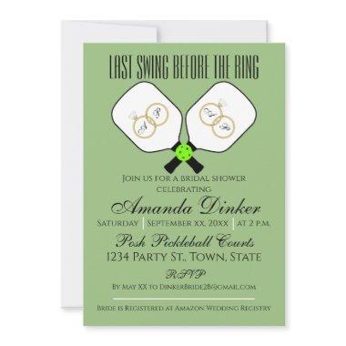 Last Swing Before the Ring Wedding Pickleball Sage Invitations