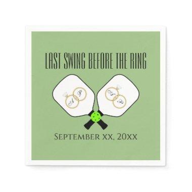 Last Swing Before the Ring Wedding Pickleball Sage Napkins