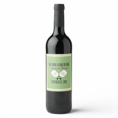 Last Swing Before the Ring Wedding Pickleball Sage Wine Label