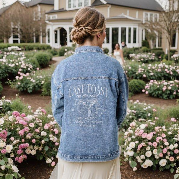 Last Toast On The Coast Beach Bachelorette Party Denim Jacket