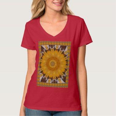 Latest African Traditional Sun Flower Art Print T-Shirt