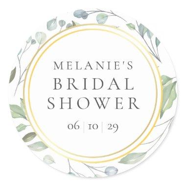 Laurel Garland Faux Gold Foil  Classic Round Sticker