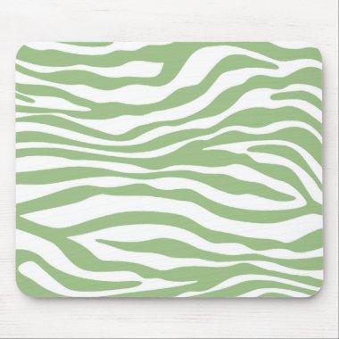 Laurel Green Zebra Stripes Animal Print Mouse Pad