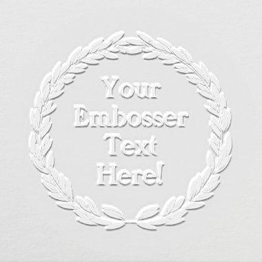 Laurel Wreath Personalized Wedding or All-purpose Embosser