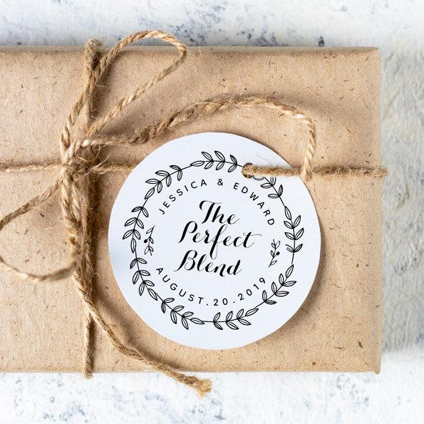 Laurel Wreath The Perfect Blend Wedding Favor Self-inking Stamp