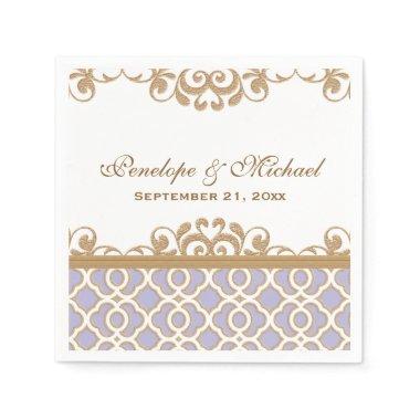Lavender and Gold Moroccan Wedding Paper Napkins