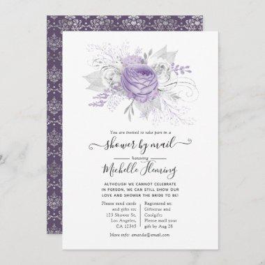 Lavender and Silver Floral Shower by Mail Invitations