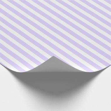 Lavender Blue and White Simple Horizontal Striped Wrapping Paper