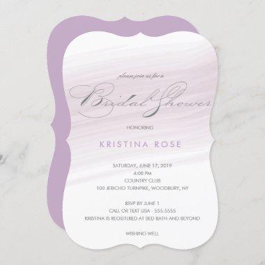 Lavender Blush Grey Bridal Shower Invitations