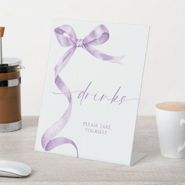 Lavender Bow Drinks Pedestal Sign