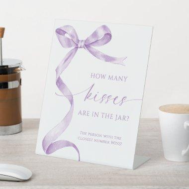 Lavender Bow How Many Kisses Are In The Jar Pedestal Sign