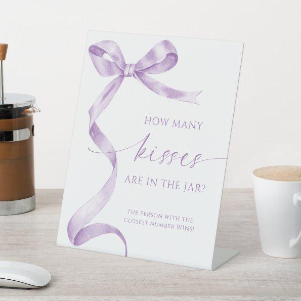 Lavender Bow How Many Kisses Are In The Jar Pedestal Sign