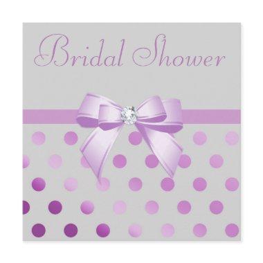 Lavender Bow Polka Dots Grey
