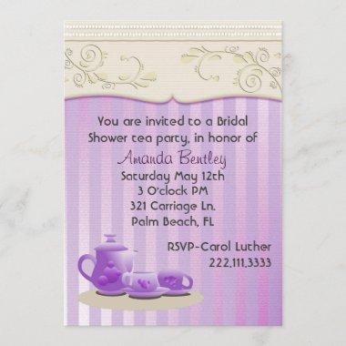 Lavender Bridal Shower Tea Party Invitations
