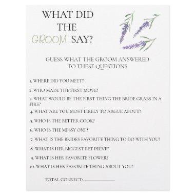 Lavender  What Did The Groom Say Flyer