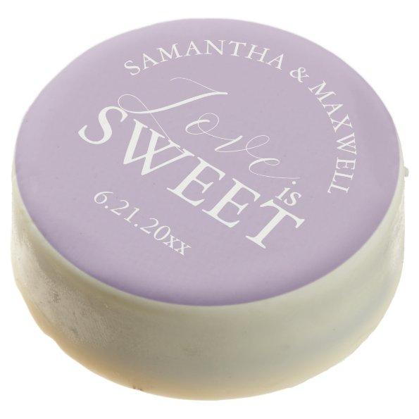 Lavender Bride and Groom Name Wedding Chocolate Chocolate Covered Oreo