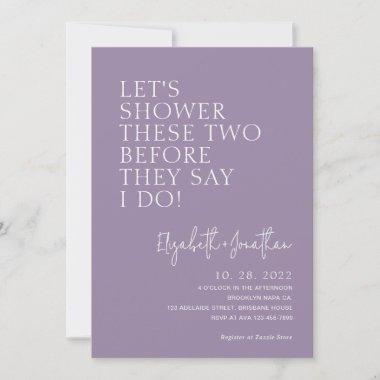 Lavender Couple Shower Before They Say I Do Invitations