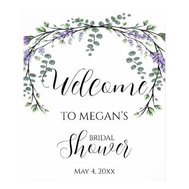 Lavender eucalyptus boho greenery poster