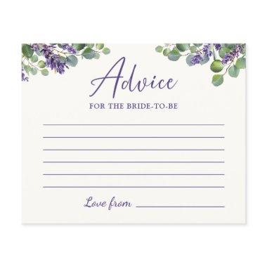 Lavender & Eucalyptus Bridal Shower Advice Card