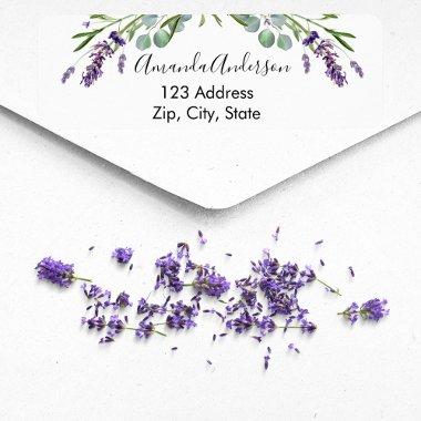 Lavender eucalyptus greenery return address label