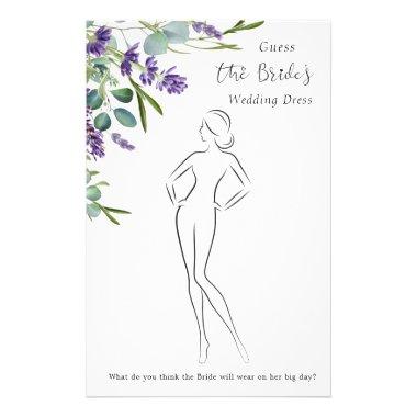 Lavender Eucalyptus Guess Dress Bridal Shower Game Flyer