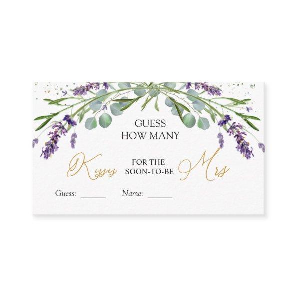 Lavender Eucalyptus Guess How Many Kisses Game Enclosure