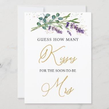Lavender Eucalyptus Guess How Many Kisses Game Invitations