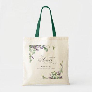 Lavender Eucalyptus Leafy Foliage Bridal Shower Tote Bag