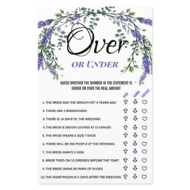 Lavender eucalyptus Over Under  Game