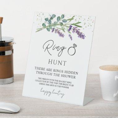 Lavender Eucalyptus Ring Hunt Bridal Shower Game Pedestal Sign