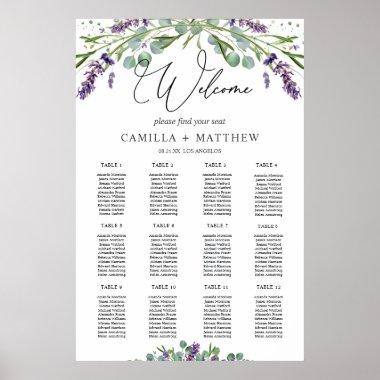 Lavender Eucalyptus Wedding Seating Chart