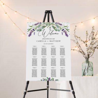 Lavender Eucalyptus Wedding Seating Chart Foam Board