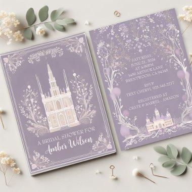Lavender Fairytale Castle Invitations
