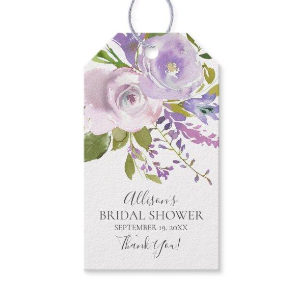Lavender Floral Bridal Shower Favor Gift Tag