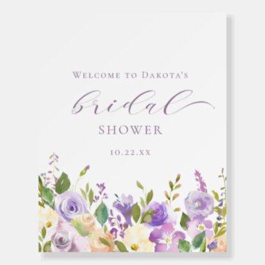 Lavender Floral Bridal Shower Welcome Foam Board