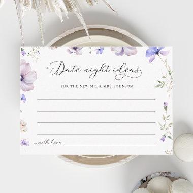 Lavender Floral Date Night Ideas Bridal Shower Enclosure Invitations