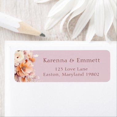 Lavender Floral Fall Baby Shower Return Address Label