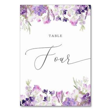 Lavender floral Four Table Number
